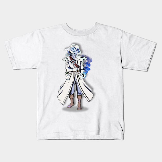 Plague Doctor: Blue FX Kids T-Shirt by Christopher Bendt